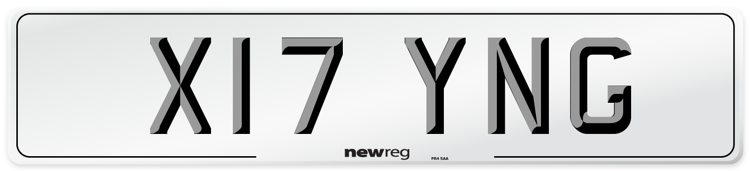 X17 YNG Number Plate from New Reg